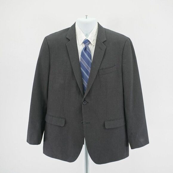 Banana Republic Tailored Slim Fit Polyester Gray Basketweave Blazer 42S 2 Button - Picture 4 of 14